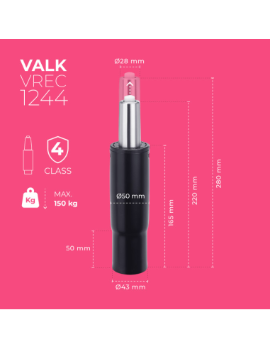 VALK Pistón para Silla Gaming con Mecanismo Multifunción 220-280mm