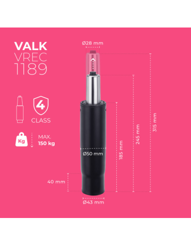VALK Piston pour chaise gaming avec mécanisme multifonction 245-315mm