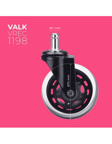 VALK Set 5 PRO-Rollen für Gaming-Stühle. Universal. Durchmesser 75mm
