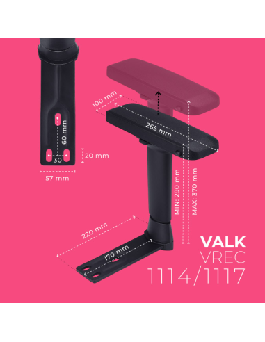 VALK Reposabrazos 4D para silla gaming con anclaje de 3 agujeros