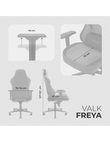 VALK FREYA – Silla gaming de tela ergonómica