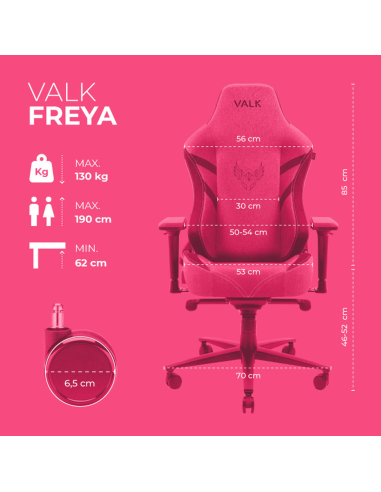 VALK FREYA – Silla gaming de tela ergonómica