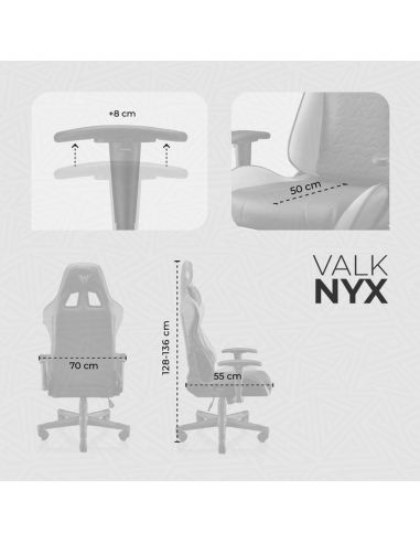 VALK NYX - Silla gaming de tela ergonómica