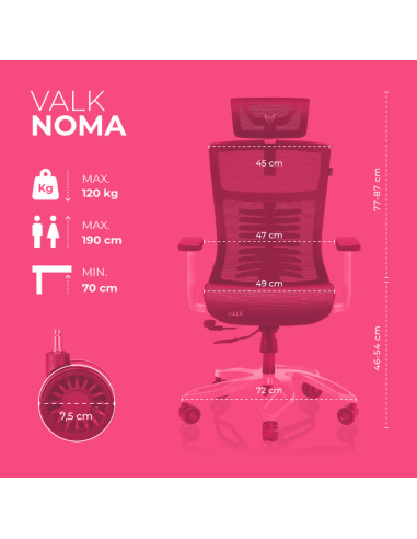 VALK NOMA – Silla gaming de malla transpirable