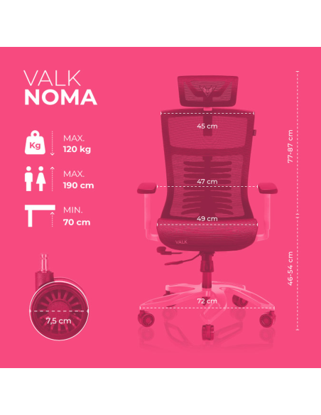 VALK NOMA – Silla gaming de malla transpirable