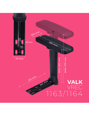 VALK Reposabrazos 4D para silla gaming con anclaje de 4 agujeros