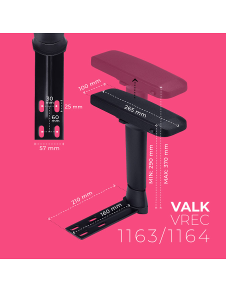 VALK 4D Accoudoir pour chaise de jeu avec ancrage à 4 trous