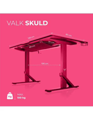 VALK Skuld Gaming Tisch Schwarz oder Weiß. Erstellt von und für Gamer