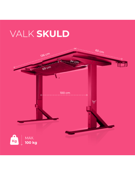 Mesa Gaming VALK Skuld Blanca o Negra. Creada Por y Para Gamers