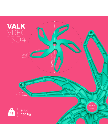 VALK Recambios - Base de aluminio para silla gaming Aqua Menthe