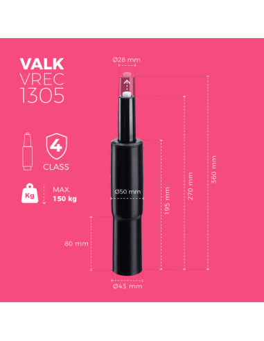 VALK Gas Lift for Gaming, Office, and Desk Chairs | 270-350 mm