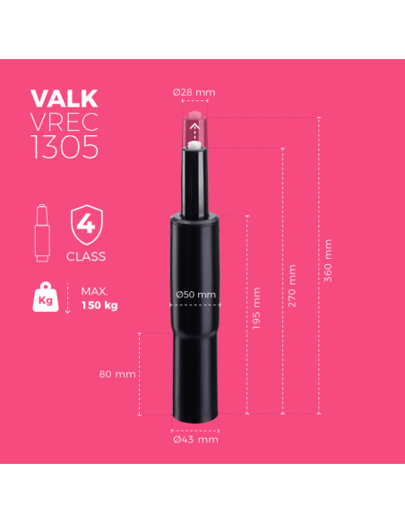 VALK Gas Lift for Gaming, Office, and Desk Chairs | 270-350 mm