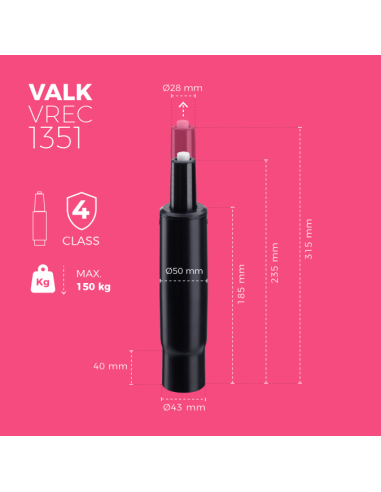 VALK Gas Lift for Gaming, Office, and Desk Chairs | 270-350 mm