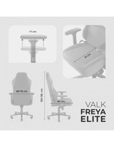 VALK FREYA ELITE – Chaise gaming ergonomique en tissu