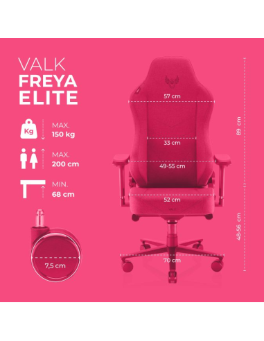 VALK FREYA ELITE – Ergonomischer Gaming-Stuhl aus Stoff