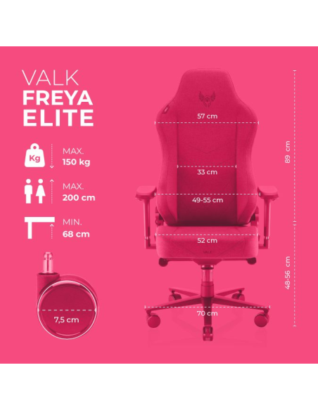 VALK FREYA ELITE – Silla gaming de tela ergonómica