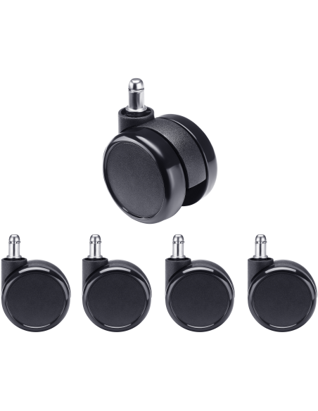 VALK Set 5 ruedas de recambio para sillas gaming de 75mm diámetro