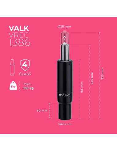 VALK Gasdruckfeder für Gaming Stuhl mit Multifunktionsmechanismus 245-325mm