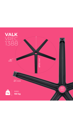 VALK Schwarze Aluminium-Basis für Gaming-Stuhl – Bis 150 kg (FREYA ELITE) 2