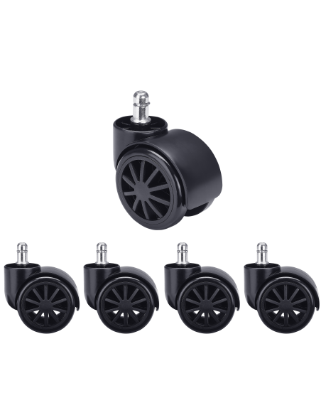 VALK Set 5 ruedas de recambio para sillas gaming de 60mm diámetro