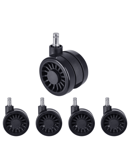 VALK Set 5 ruedas de recambio para sillas gaming de 75mm diámetro