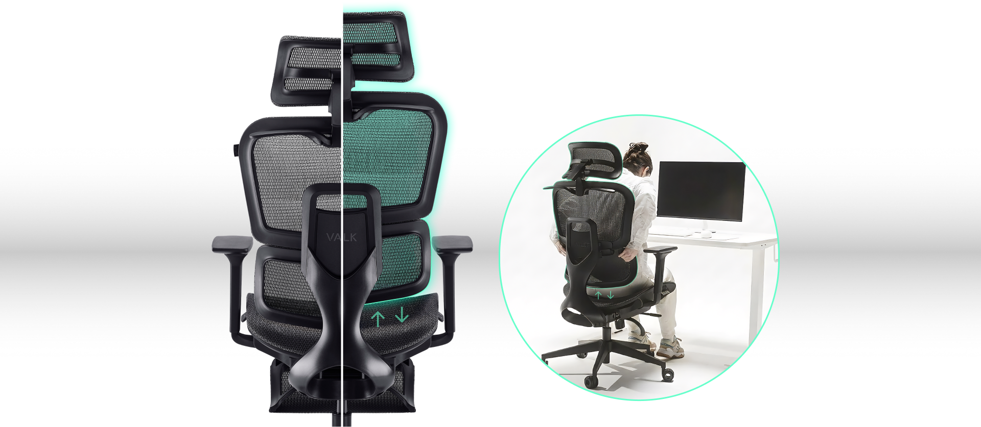 Respaldo ajustable de la silla VALK Myla