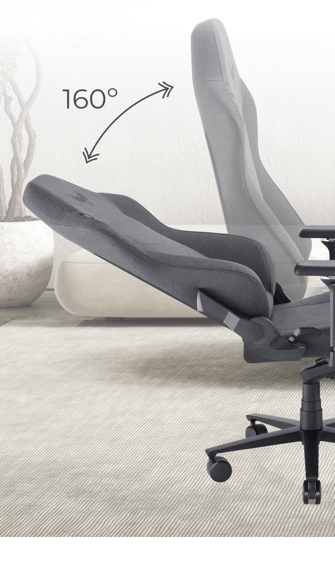 Respaldo ergonómico reclinable hasta 160º de la VALK Freya Elite